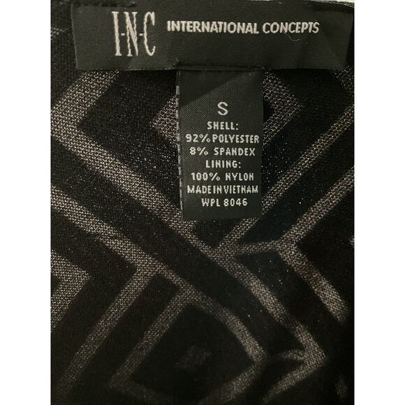 INC Intl Concepts Black Graphic Print Midi Shift Dress - Picture 3 of 4